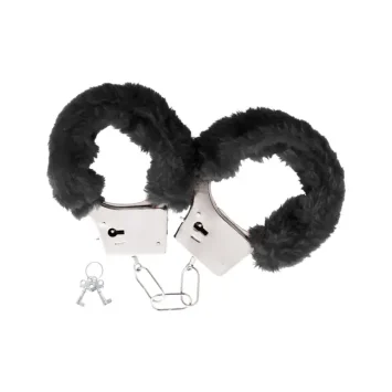 Darkness μεταλλικές χειροπέδες με αλυσίδα, μαλακή επένδυση και δύο κλειδιά για BDSM παιχνίδια.