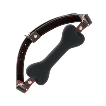 KooKoo 22 Μαύρο φίμωτρο σιλικόνης σε σχήμα κόκαλο της σειράς Darkness με ρυθμιζόμενους ιμάντες.