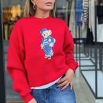 Φούτερ κόκκινο με teddy print