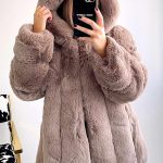 Γυναικείο καφέ faux fur πανοφώρι γούνας
