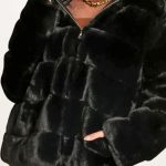 Γυναικείο μαύρο faux fur πανοφώρι γούνας