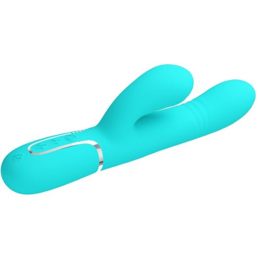 Πολυλειτουργικός δονητής Rabbit G-Spot σε aqua green χρώμα, με εργονομικό σχεδιασμό και λειτουργίες δόνησης και ώθησης.