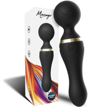 Κλειτοριδικός δονητής Massager FREEZA μαύρο, με ευέλικτη κεφαλή, 9 λειτουργίες δόνησης και USB επαναφορτιζόμενη μπαταρία.