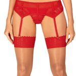 Κόκκινες κάλτσες ζαρτιέρας Ingridia (M/L)