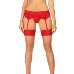 Κόκκινες κάλτσες ζαρτιέρας Ingridia (XS/S)