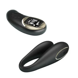 Κολπικός δονητής NATHAN DOUBLE PLEASURE με χειριστήριο, μαύρος, για G-spot και κλειτορίδα