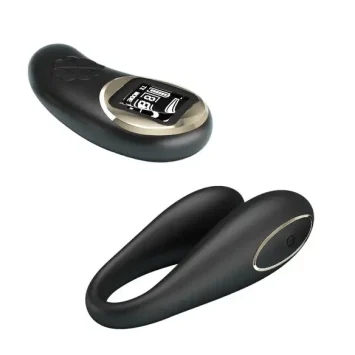 Κολπικός δονητής NATHAN DOUBLE PLEASURE με χειριστήριο, μαύρος, για G-spot και κλειτορίδα