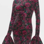 Μακρυμάνικο floral φόρεμα εξώπλατο