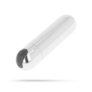 OH Mom! silver vibrating bullet με 10 δονήσεις, USB φόρτιση και μέγεθος 8 x 2 cm.