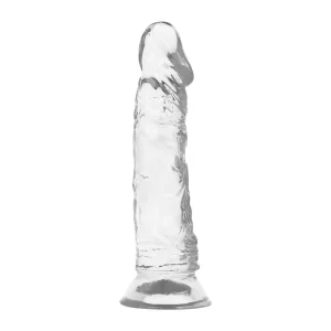 Ρεαλιστικό dildo 19cm CLEAR COCK από διαφανές jelly υλικό με βεντούζα και φυσική καμπύλη.