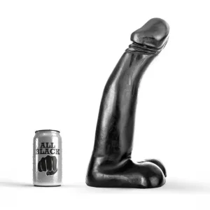 All Black μαύρο dildo 29 cm με ρεαλιστικό σχήμα, εύκαμπτο και μαλακό στην υφή.