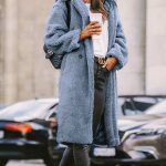 Teddy bear παλτό γαλάζιο