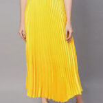 Φούστα πλισέ κίτρινο με ζώνη