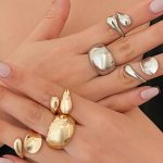 Γεωμετρικά χρυσαφί δαχτυλίδια