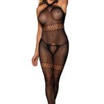 Halter neck μαύρο ολόσωμο bodystocking (S/L)