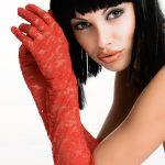 Κόκκινα γάντια δαντέλας (ONE SIZE)