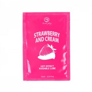 Λιπαντικό 2σε1 Strawberry 'n Cream (10ML), vegan & ασφαλές για προφυλακτικά & sex toys.