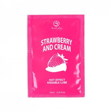 Λιπαντικό 2σε1 Strawberry 'n Cream (10ML), vegan & ασφαλές για προφυλακτικά & sex toys.