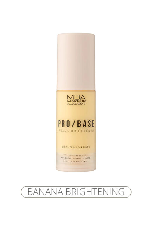 MUA PRO/BASE Banana Brightening Primer βελτιώνει τον τόνο του δέρματος και το φωτίζει για άψογη εμφάνιση.η