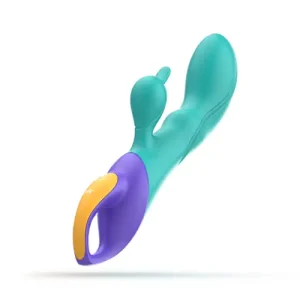 FRED rabbit vibrator από σιλικόνη σε μπλε χρώμα με πολλαπλές λειτουργίες δόνησης.
