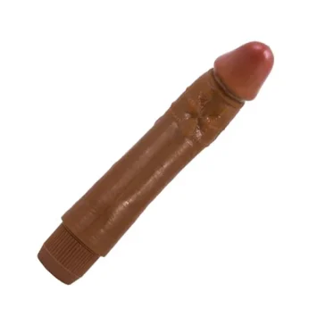 Ρεαλιστικός καφέ δονητής DYBBUK 24cm με φλέβωση και λειτουργία δόνησης από μαλακό TPR