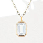 Αλυσίδα κολιέ με λευκό πετράδι