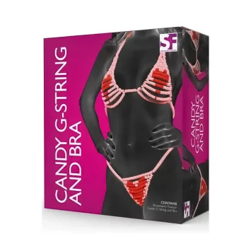 Καραμελένιο σετ εσωρούχων Candy Lovers με σουτιέν και στρινγκ από καραμελάκια φρούτων.