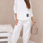 Oversize λευκό αθλητικό σετάκι