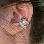 Σκουλαρίκια διπλά ear cuffs ασημένια