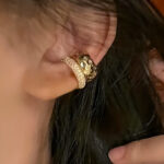 Σκουλαρίκια διπλά ear cuffs χρυσά