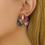 Σκουλαρίκια στρογγυλά πολύχρωμα