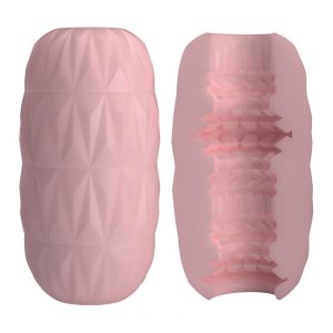 Ανδρικό αυνανιστήρι ATHENA ALICE ροζ σε αυγοειδές σχήμα με διπλή υφή και ελαστικό υλικό.