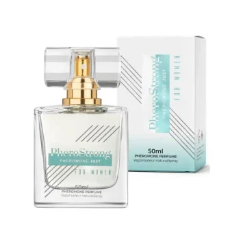Άρωμα φερομόνης Just for Woman από την PheroStrong με floral-chypre σύνθεση, νότες υάκινθου, ίριδας, γιασεμιού, πατσουλί, βανίλιας και μόσχου.