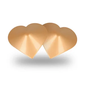 Αυτοκόλλητα καλύμματα θηλών σε σχήμα καρδιάς από χρυσό μέταλλο της Coquette Chic Desire