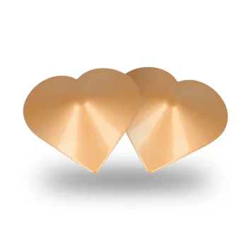 Αυτοκόλλητα καλύμματα θηλών σε σχήμα καρδιάς από χρυσό μέταλλο της Coquette Chic Desire