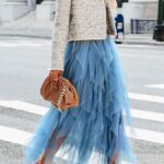 Φούστα γαλάζια τούλινη ασύμμετρη