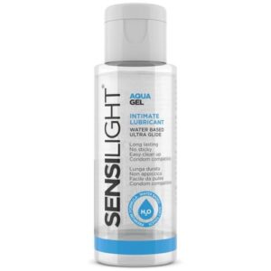 Λιπαντικό βάσης νερού Sensilight Aquagel 30ml, ειδικά σχεδιασμένο για φυσική ενυδάτωση και αποτροπή ερεθισμών.