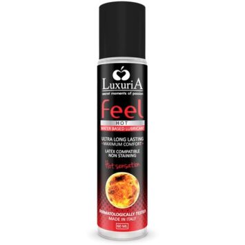 Λιπαντικό νερού Luxuria Feel Hot Sensation 60ml, με θερμαντική και διεγερτική αίσθηση.