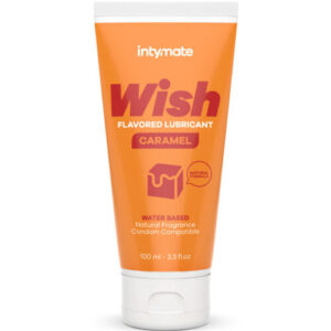 Λιπαντικό νερού Wish Caramel 100ml με φυσική γεύση και άρωμα καραμέλας, ασφαλές για latex και sex toys.