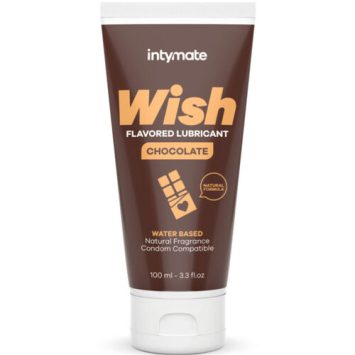 Λιπαντικό νερού Wish Chocolate 100ml, με φυσική γεύση και άρωμα σοκολάτας, ασφαλές για latex και sex toys.