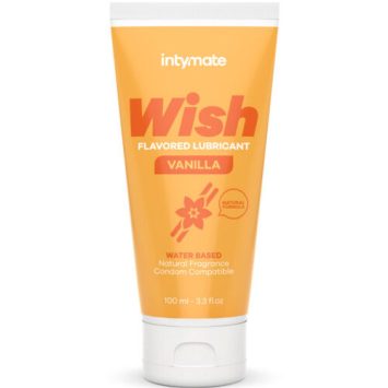 Λιπαντικό νερού Wish Vanilla 100ml με φυσική γεύση και άρωμα βανίλιας, υποαλλεργικό και συμβατό με προφυλακτικά.