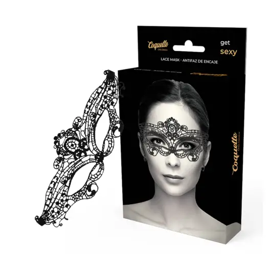 Coquette Chic Desire - Μάσκα ματιών με δαντέλα μαύρη 1 Μαύρη μάσκα ματιών με δαντέλα Coquette Chic Desire για αισθησιακό παιχνίδι και περιορισμό όρασης.