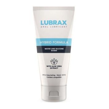 Πρωκτικό λιπαντικό Lubrax Hybrid 100ml με βάση νερού και σιλικόνης και Aloe Vera για φυσική ενυδάτωση και άνεση.