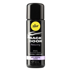 Πρωκτικό χαλαρωτικό τζελ Pjur Back Door 30ml με jojoba για άντρες, σε μαύρη συσκευασία