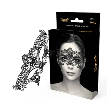 Μαύρη sexy μάσκα ματιών από δαντέλα Coquette Chic Desire, ιδανική για αισθησιακές στιγμές και φετιχιστικό παιχνίδι.