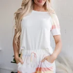 Casual ριγέ γυναικείο σετ με σορτς