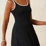 Contrast edge μαύρο ολόσωμο swim dress