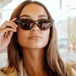 Καφέ γυαλιά ηλίου Cat-Eye ταρταρούγα