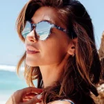 Γυαλιά ηλίου Round με ροζ καθρεφτέ φακούς