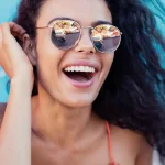 Γυαλιά καθρέφτης Round ροζ με μεταλλικό σκελετό